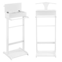 encasa galan de noche para colgar la ropa - 435 x 345 x 110 cm - perchero barra con caja de almacenamiento - mdf-pino - blanco