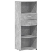 aparador alto madera de ingenieria gris hormigon 45x425x124 cm