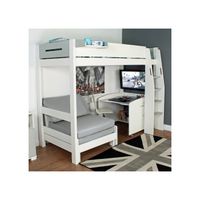 urban grey high sleeper 1 bed with sofa bed  large desk on casters