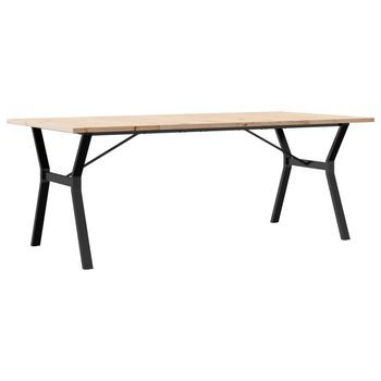 Mesa Comedor | Mesa De Cena Marco Y Madera Maciza Pino Y Hierro 200x100x75,5cm