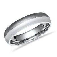 anillo exclusivo de titanio y plata 6 mm mate
