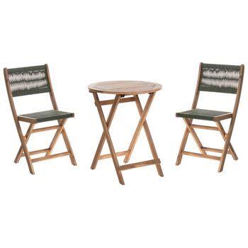 Conjunto De Balcón Bistró Muebles De Jardín Plegable De Madera De Acacia Verde Prossedi
