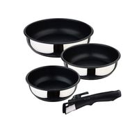 set de sartenes bergner click  cook acero inoxidable 3 piezas