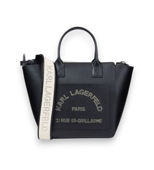 Karl Lagerfeld para mujer. B3W30093 Bolso tote pequeño Daily con bolsillo negro (OSFA), Casual, Piel