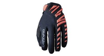 Par de guantes largos five enduro air fluo rojo   negro