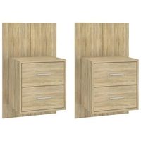 mesita de noche de pared 2 unidades color roble sonoma vidaxl