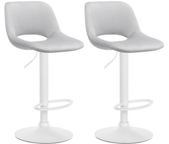 Set de 2 taburetes de bar camden en terciopelo gris claro 46x42x86 cm