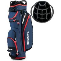 bolsa de golf para carro ligera14 divisores 8 bolsillos costway 39 x 25 x 128 cm azul