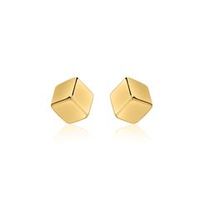 pendientes cubo de plata 925 banada en oro