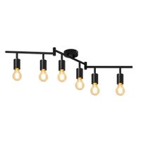 rheta - foco de techo de metal color negro 95 cm 6 luces e27