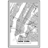 panorama cuadro metacrilato enmarcado mapa de ciudad nueva york 50x70 cm