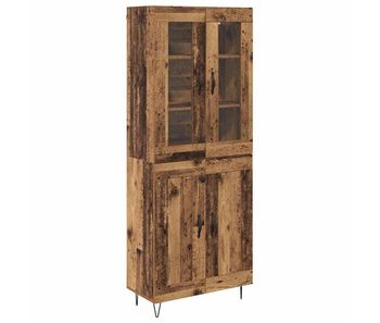 Aparador alto - mueble de almacenamiento madera envejecida 69,5 x 34 x 90 cm es1463