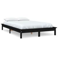 estructura de cama de madera maciza de pino negro 160x200 cm vidaxl
