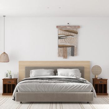 Mesitas De Noche - Mueble Para Dormitorio - Madera Contrachapada - Roble Marrón (43x36x50cm)