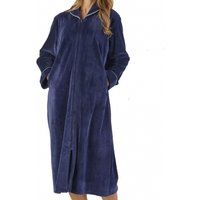 Elegant Zip Opening Velour Cosy Housecoat