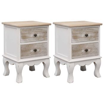 Mesitas De Noche 2 Unidades Madera De Paulownia 35x30x50 Cm Vidaxl