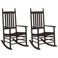 mecedoras con asiento curvo 2 uds madera alamo maciza marron vidaxl