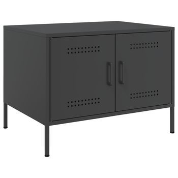 Mesa De Café | Mesa De Centro Acero Negro 68x50x50,5 Cm
