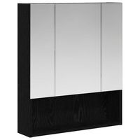 armario con espejo de bano roble negro 60 x 145 x 70 cm vidaxl