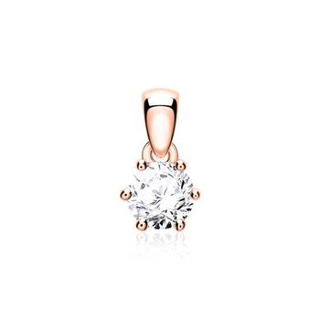 Colgante de diamantes para mujer en oro rosa 14 quilates