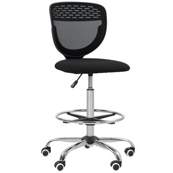 Vinsetto Silla de Oficina Silla de Trabajo Silla de Escritorio ajustable en altura acolchada Negro   Aosom España