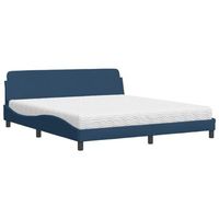 cama con colchon de tela azul 180x200 cm