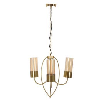 Lámpara De Araña De Metal Dorado Cm Ø 60x103