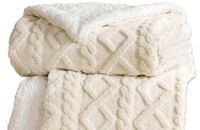 pack 2 nuevoalmeritex manta sofa de borrego  color aleatorio 130x160cmmanta doble cara franela y sherpa 100 poliester suave y caliente para invierno 130x160