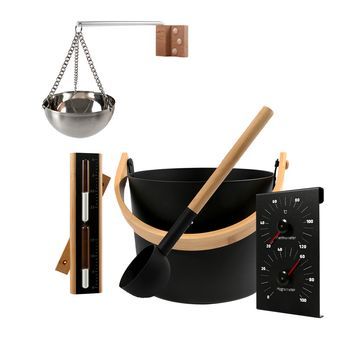 Accesorios De Sauna Luvia Negro - Juego Completo