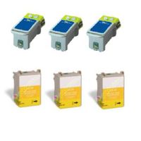 compatible multipack epson stylus colour 1000 ics printer ink cartridges 6 pack -c13t01740110