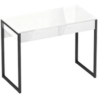 homcom escritorio 100x50 cm mesa de ordenador con 2 cajones para espacios pequenos negro   aosom espana