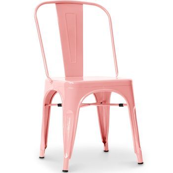 Silla De Comedor De Acero - Diseño Industrial - Nueva Edicion - Stylix  Naranja Pastel