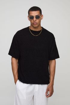 Camiseta Recta De Punto Fino, Negro