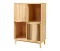 estanteria de pie ypaja con 4 compartimentos bambu 120x84x39cm - natural encasa