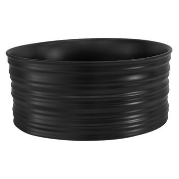 Lavabo Forma Redonda Ø 41x18 Cm Cerámica Negra Ml-design