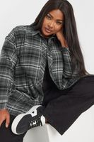 yours camisa amplia de algodon de cuadros grises mujer curvy y tallas grandes yours