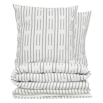 Juego De Cama Kain Blanco Algodón Negro 260x240cm
