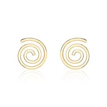 Pendientes espirales de plata 925 bañada en oro