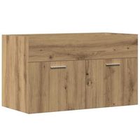 mueble de lavabo de bano madera roble artisan 90x385x46 cm vidaxl