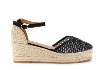 sandalias de tela con cuña black