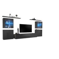 conjunto de muebles de salon mural switch xiv diseno color gris brillante