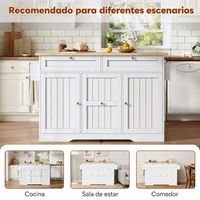 isla de cocina movil con encimera abatible 120  70  92 cm armario y ruedas bloqueables