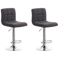 set de 2 taburetes de bar peru en tela gris claro 47x46x94 cm clp