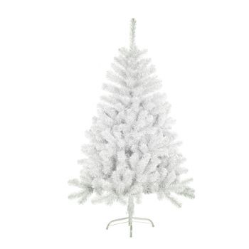 Solagua Árbol De Navidad Artificial Blanco De 210cm 668 Ramas, Árbol De Hoja Espumillón Con Soporte Metálico, Diámetro 110cm
