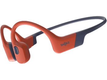 Auriculares conducción ósea - Shokz OpenSwim Pro, Banda para el cuello, Bluetooth/MP3, Carga por USB-C, IP68, Rojo