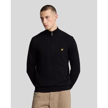 Lyle & Scott Jersey KN2112VC CTTN MERINO QRTR ZIP JUMP-Z865 JET BLACK para hombre