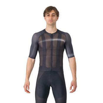 Maillot Manga Corta Castelli Climber's A/C Negro Gris Oscuro, Talla L