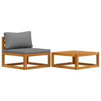 set de sofa de jardin 2 piezas  mueble de jardin con cojin madera maciza de acacia