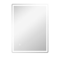 homcom espejo de bano con iluminacion led boton tactil funcion antivaho 60 x 80 x 4 cm blanco