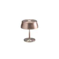 lampara de mesa led inteligente zafferano sister light mini con wi-fi recargable y regulable en cobre